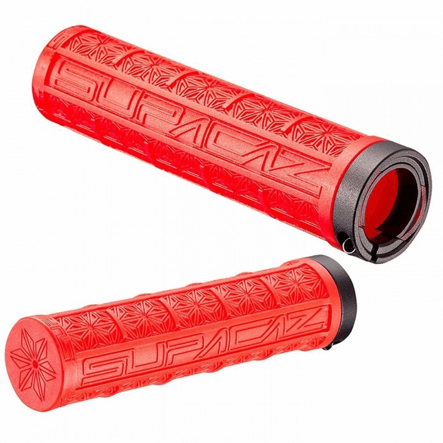 Grizips 32mm grips in red dual density non-slip rubber - 1