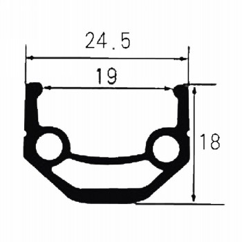 Aluminium rim double wall ventura, 27.5', 36 holes, black, av - 2