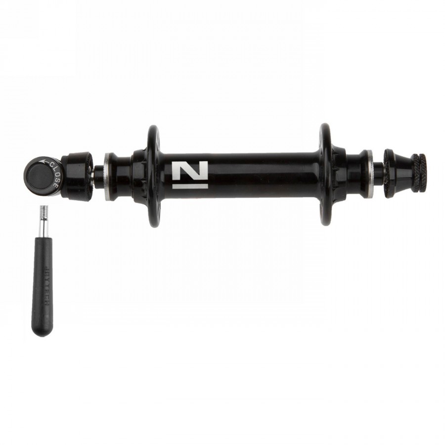 Ultra-light racing hub novatec, aluminium, vr, with 2 japanese ball bearings, black, with removable quick-release lever, weight 