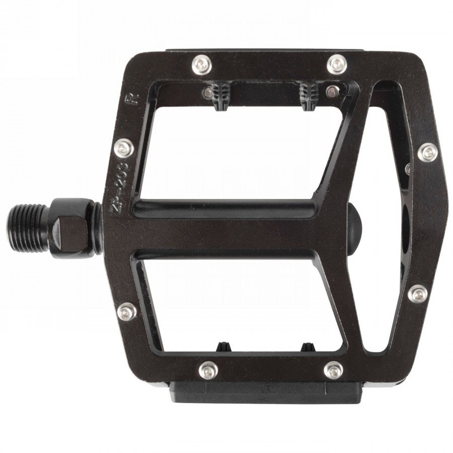 Platform pedal, aluminium, black, with exchangeable pins (16 per pedal), tread 93 x 97 mm, with reflectors and german pz, - 4