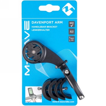 Lenkerhalter davenport arm, für garmin-geräte, alu, schwarz, für lenkerdurchmesser 22.2-31.8 mm, auf m-wave-karte (kein - 6