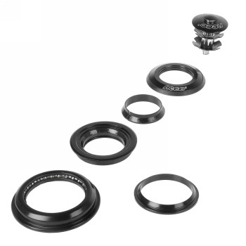 Neco semi-integrated steering series, 1.1/8'-1.5'', 55.0/ 44.0 mm, steel/aluminum w / 2 x neco-logo, black, ek - 2