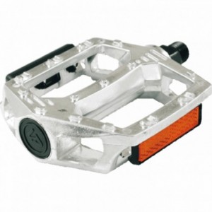 Coppia pedali bmx corpo alluminio tasselli antiscivolo filetto 1/2" silver - 1 - Pedali - 