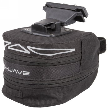 Borsa da sella a clip 'm-wave tilburg m', taglia: m, nera, estensibile verso il basso mediante un rv, con supporto per luce post