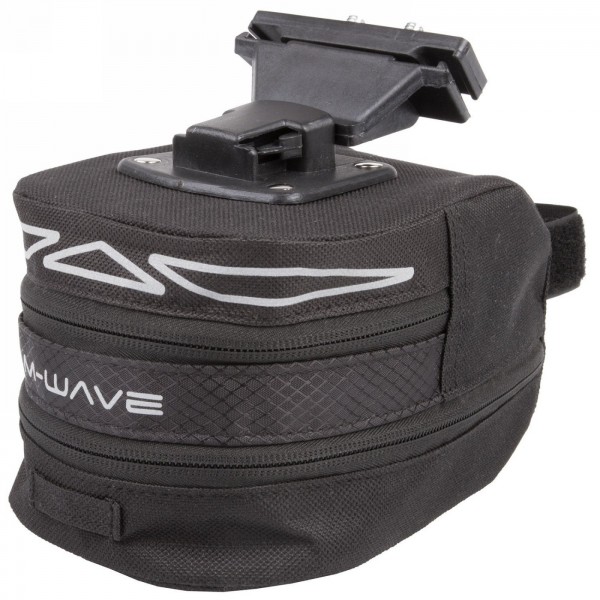 Clip-on-satteltasche "m-wave tilburg m", größe: m, schwarz, durch rv nach unten erweiterbar, mit rücklichthalter und 3 - 1