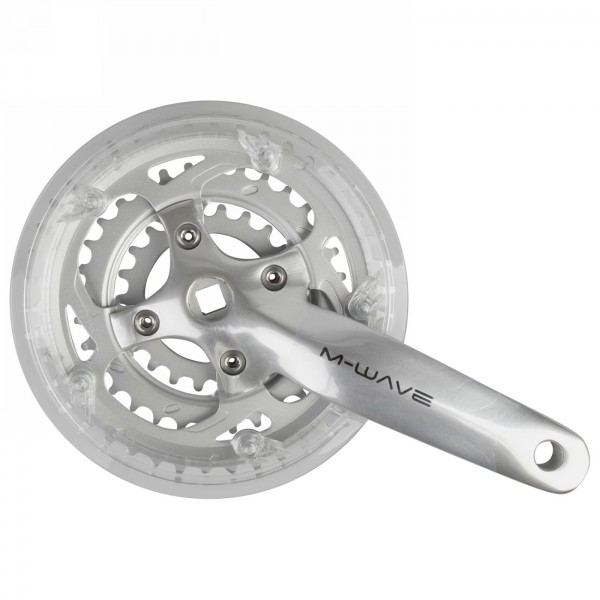 crankset m-wave, for 8(and 7)-gear, 170 mm aluminium crank, interchangeable steel chainrings 22/32/42 t., hole circle 64 - 1