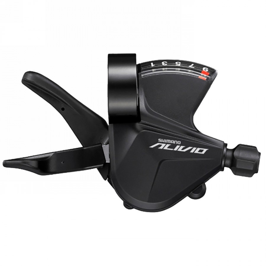 Shift lever, shimano, sl-m3100-r, alivio, right, 9-speed rapidfire plus 2050mm inner, w/ optical gear display, bulk - 1