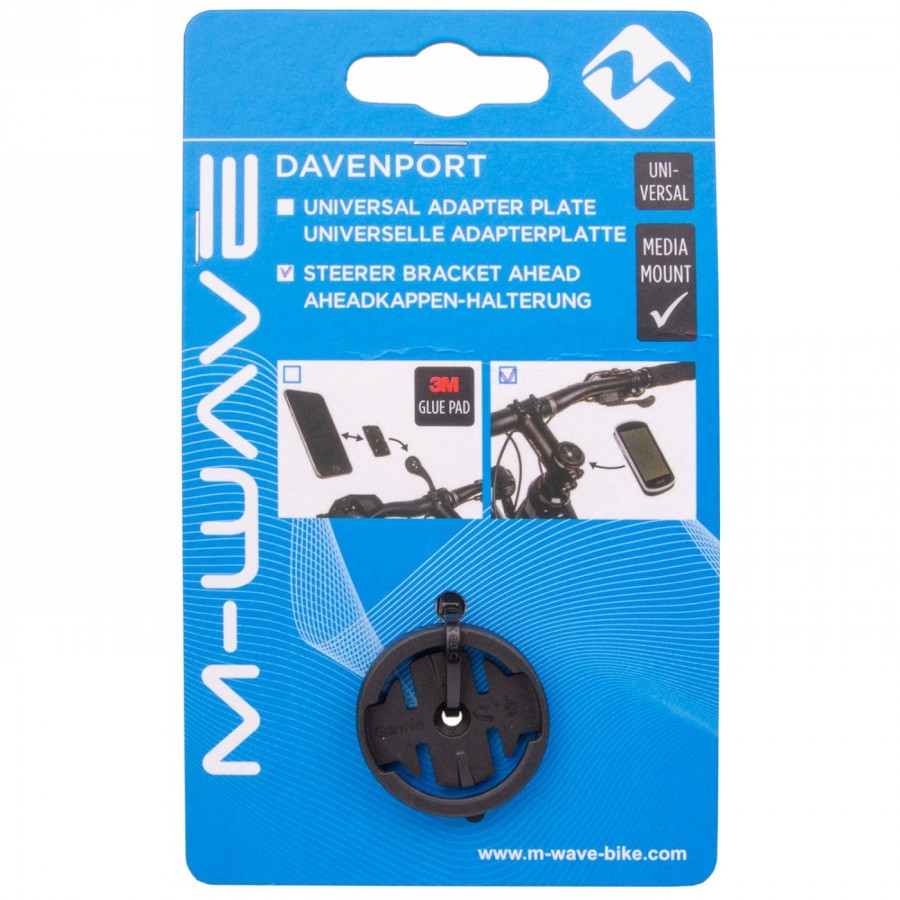 stem mount davenport ahead, for mounting on ahead cap position (1-1/8'), for garmin devices, black, on m-wave card - 3