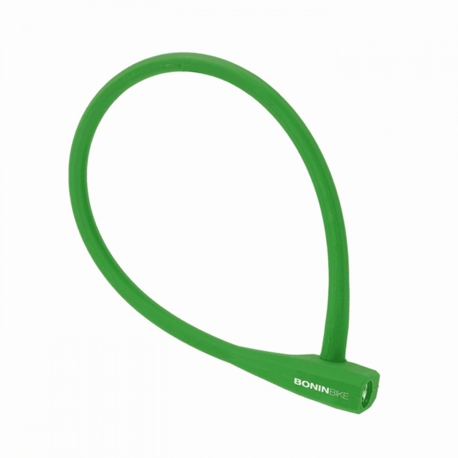 Candado de cable 10 x 600 mm recubierto de verde silicona - 1