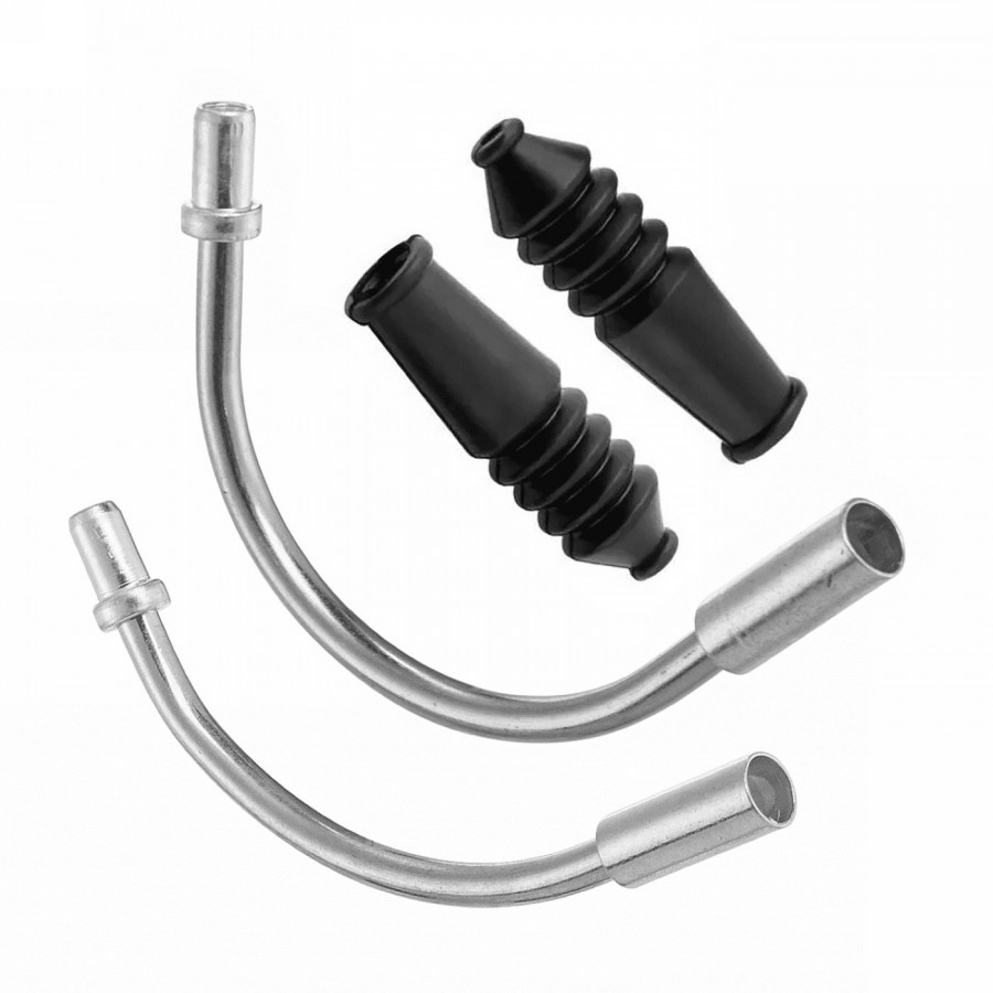 Metal fitting elbow and front + rear v-brake rubbers - 1