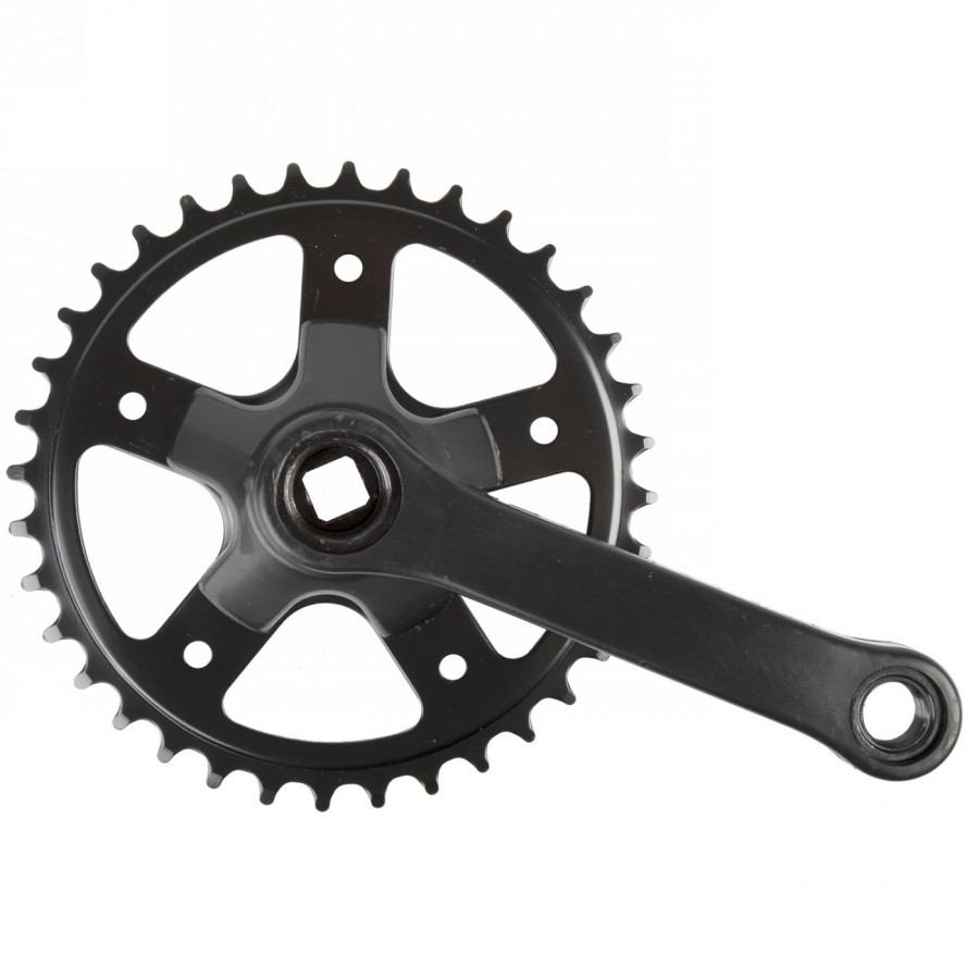 Crankset, for 18' (16'-20'), 1 speed, 127 mm steel crank, steel chainring 36 t., jis, for square bottom bracket, - 1