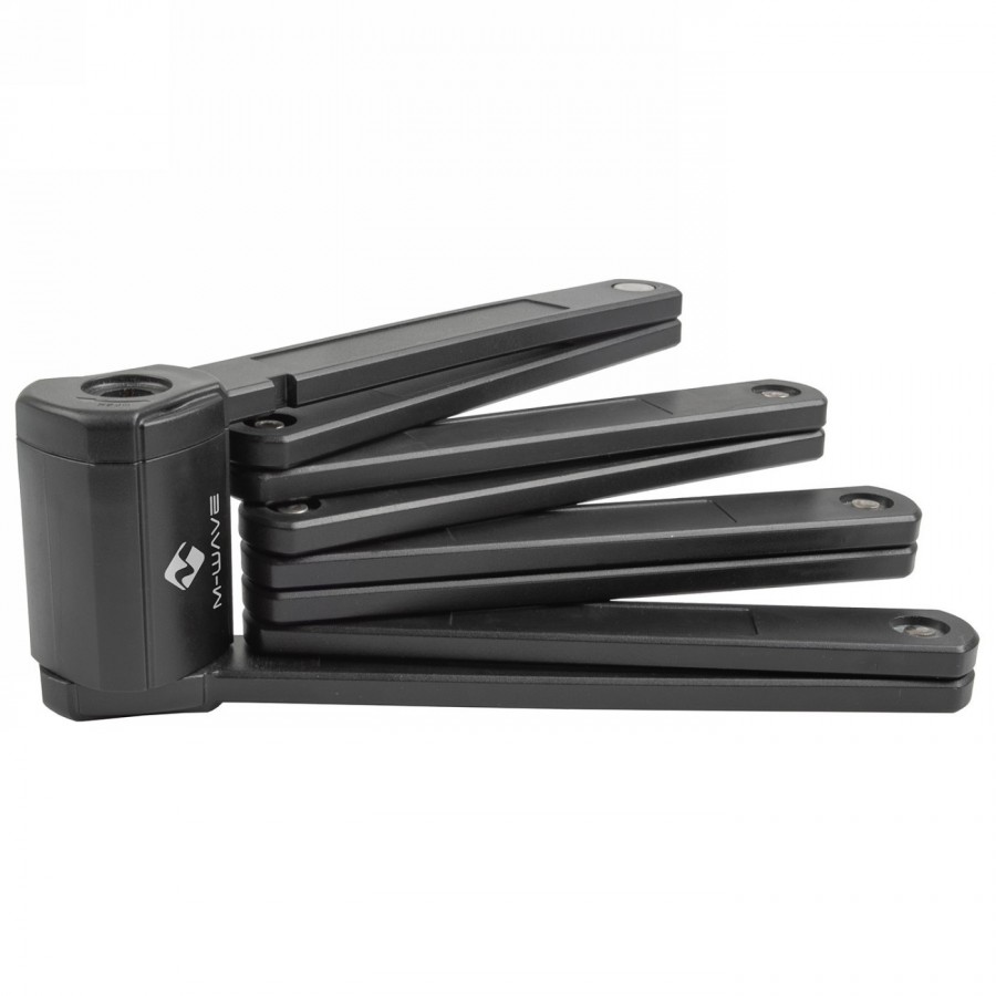 Folding lock f 1240/8 m-wave, folded with holder 210 x 92 x 50 mm, length 1240 mm, black, 2 keys (1 key of which with - 1