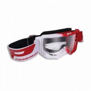 Progrip 3300 weiß/rote schutzbrille mit klarer linse - 1