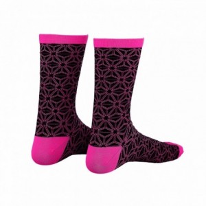 Calcetines media altura asan negro/rosa neón - talla: xl - 1