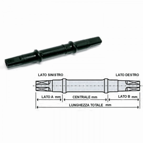 Pasador cuadrado de acero izquierda: 35 centro: 56 derecha: 39 x 130 mm - 1