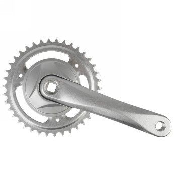 Crankset, 1/2x3/32', 1-speed, 170 mm aluminium crank, steel chainring 38 t., jis rotated 45°, silver, mv - 1