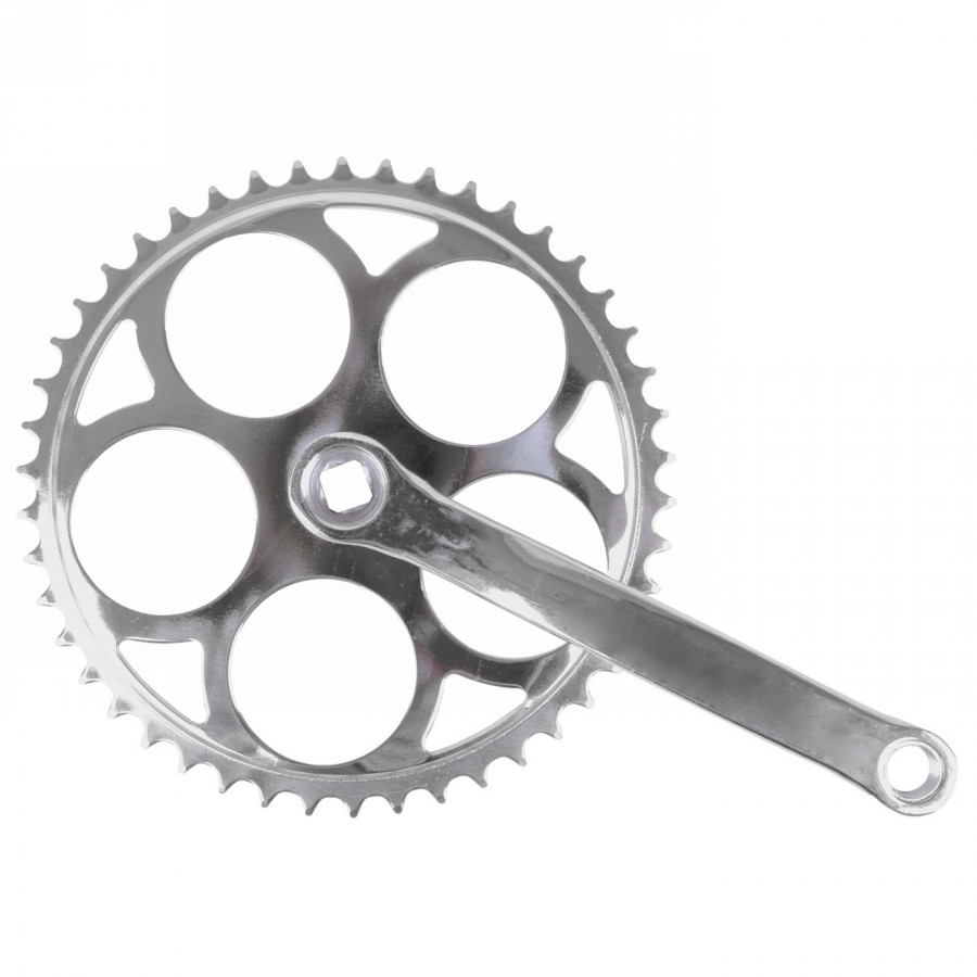 Crankset, 1-speed, 170 mm steel crank, steel chainring 46 t., jis, for square axle, chrome-plated, mv - 1