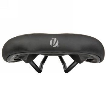 selle road/mtb, velo - fit athlete bc, xl, 275 x 163 mm, noir avec bandes argentées, sur carte - 2