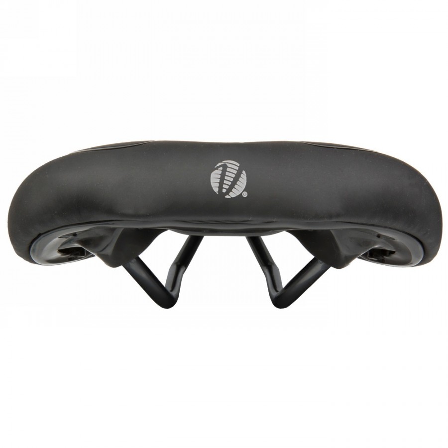 Road/mtb saddle, velo - fit athlete bc, xl, 275 x 163 mm, black with silver stripes, on card - 2