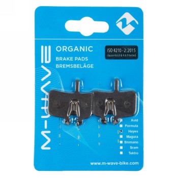 Brake pads, organic, for hayes disc brakes: hfx-9, - mag, - mx-1, for disc brake art.360552 (vr) and art. 360557(hr) - 2