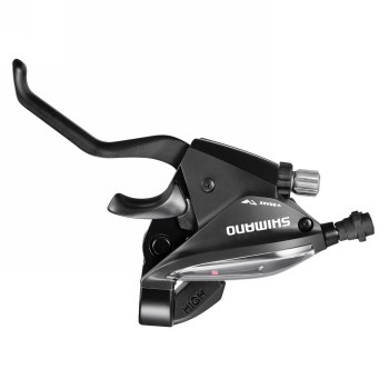 Leva combinata, shimano st-ef500-l, sinistra 3 velocità 1800mm ez-fire plus, lega 2f, per freno a V, versione nera, oem - 1 - Co