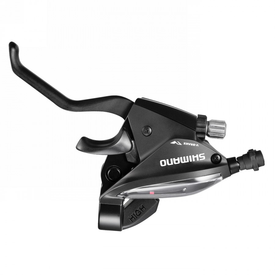 Kombihebel, shimano st-ef500-l, left 3-speed 1800mm ez-fire plus, 2f-alloy, for v-brake, black version, oem - 1