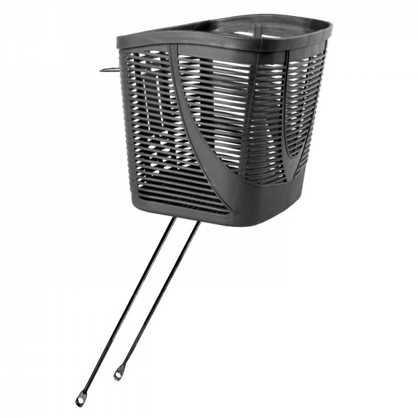 Plastic basket, 33x25x25.5/23 cm (wxlxh), black, with holder for mounting on headset - 1