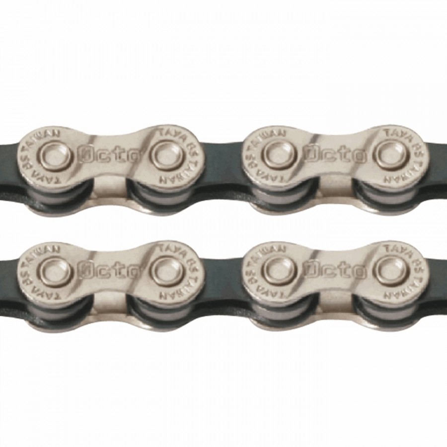 Fixed chain 1s x 112 links 1/2x1/8 black/silver - 1