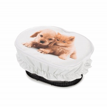 Puppies dog & cat front basket cover with zipper - 1