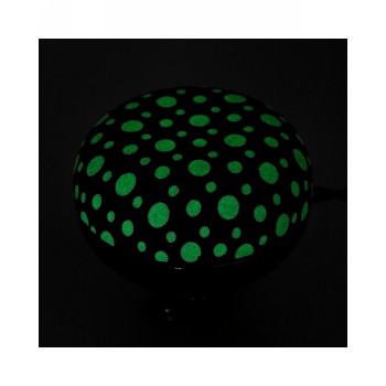 Bicolor bell, 'fluo', black with phosphorescent white dots, steel, 80 mm, on M-wave card. - 2