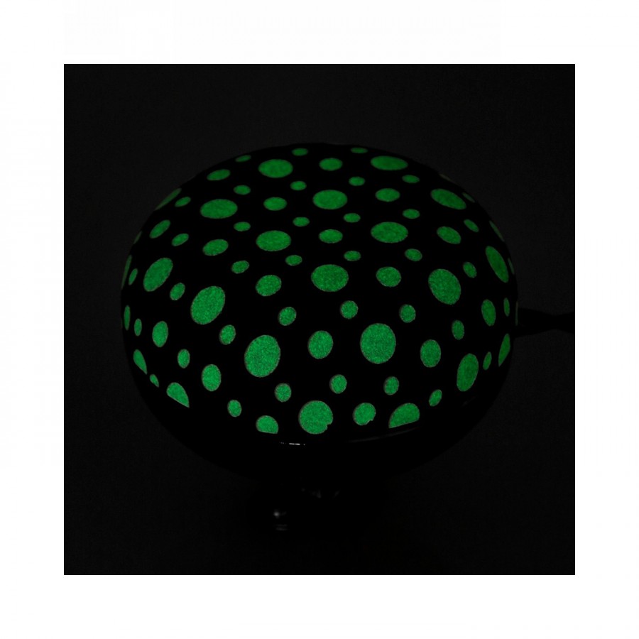 Bicolor bell, 'fluo', black with phosphorescent white dots, steel, 80 mm, on M-wave card. - 2