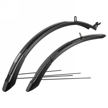 Mudguard set vr+hr, m-wave mud max f+r adj l', 26'-29', width 62 mm, length vr 588-705 mm, hr 827-833mm, black, on card - 1