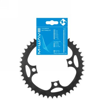 E-bike chainring, bcd 104mm, 44 teeth, for 1/2' x 3/32' and 11/128', black, steel, on samox card - 1