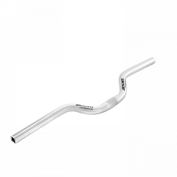 Aluminum handlebar 580mm rise 60mm silver 25.4mm - 1