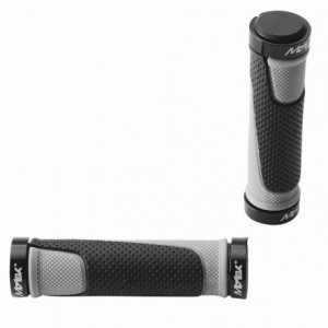 Lockring bicolor grips black/grey with double collar - 1