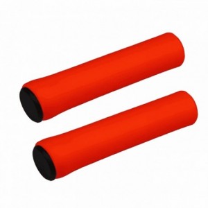 Red silicone mtb grips 130mm - 1