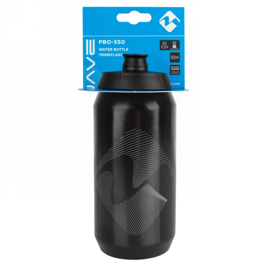 M-wave PBO 550 water bottle, plastic, 550 ml, black/black/black, on card - 4