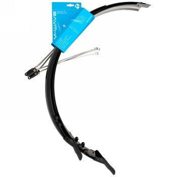 Mudguard set, 26', 60 mm, flexible plastic mudguard with elect. contact strip, with strut mounting, vr+hr, - 3