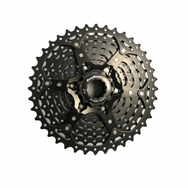 Cassette vtt 10v x 11/40 dents en acier noir - corps shimano - 1