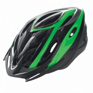 Adult rider helmet out-mold shell size l black green graphics - 1