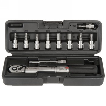 Drehmomentschlüssel mighty, 1/4", 2-24 nm, inbus 3/4/5/6/8/10 mit zusätzlichen 5mm adapter und t20 + t25 + t30 torx, box - 1