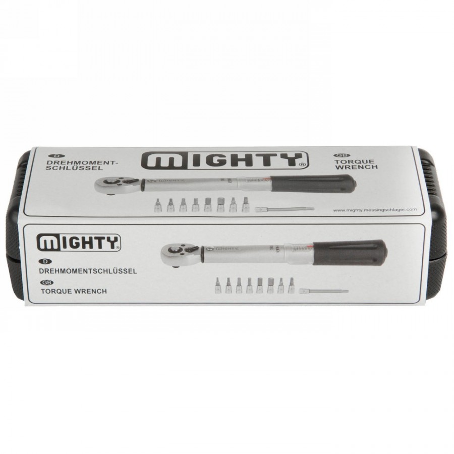 Chiave dinamometrica mighty, 1/4', 2-24 nm, inbus 3/4/5/6/8/10 con adattatore aggiuntivo da 5mm e t20 + t25 + t30 torx, scatola 