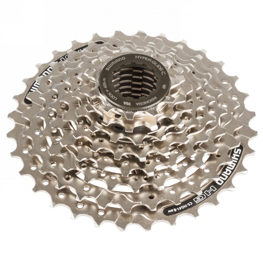 Cassette sprocket, shimano cs-hg41, 8-speed, 11-13-15-18-21-24-28-32t(aw), pre-assembled (cs cap), oem - 1