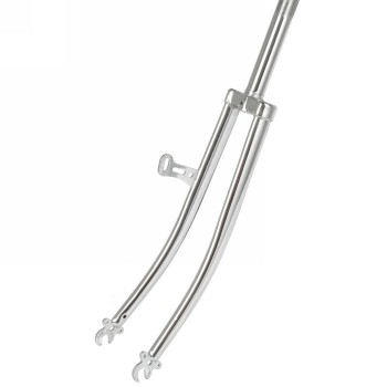 Front fork with spur end, 2 eyelets, 28x1.75, chrome-plated, 240/130 mm, cone 26.5 mm, with dynamo holder right (392861) - 1