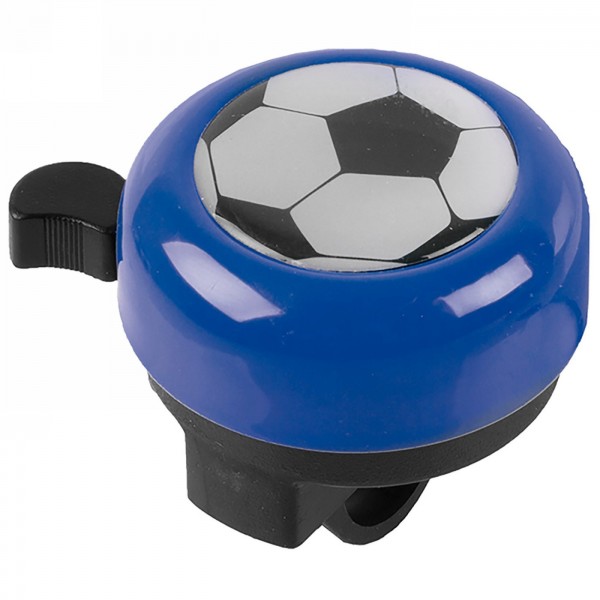 sonnette pour enfants, couvercle en acier, base en plastique avec 2 vis, avec autocollant 3D, design football - 1