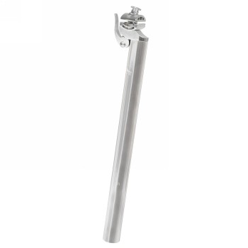 Seat post, m-wave, 27.2 x 350 mm, aluminium, with quick-release, silver, with m-wave logo, on m-wave card - 2