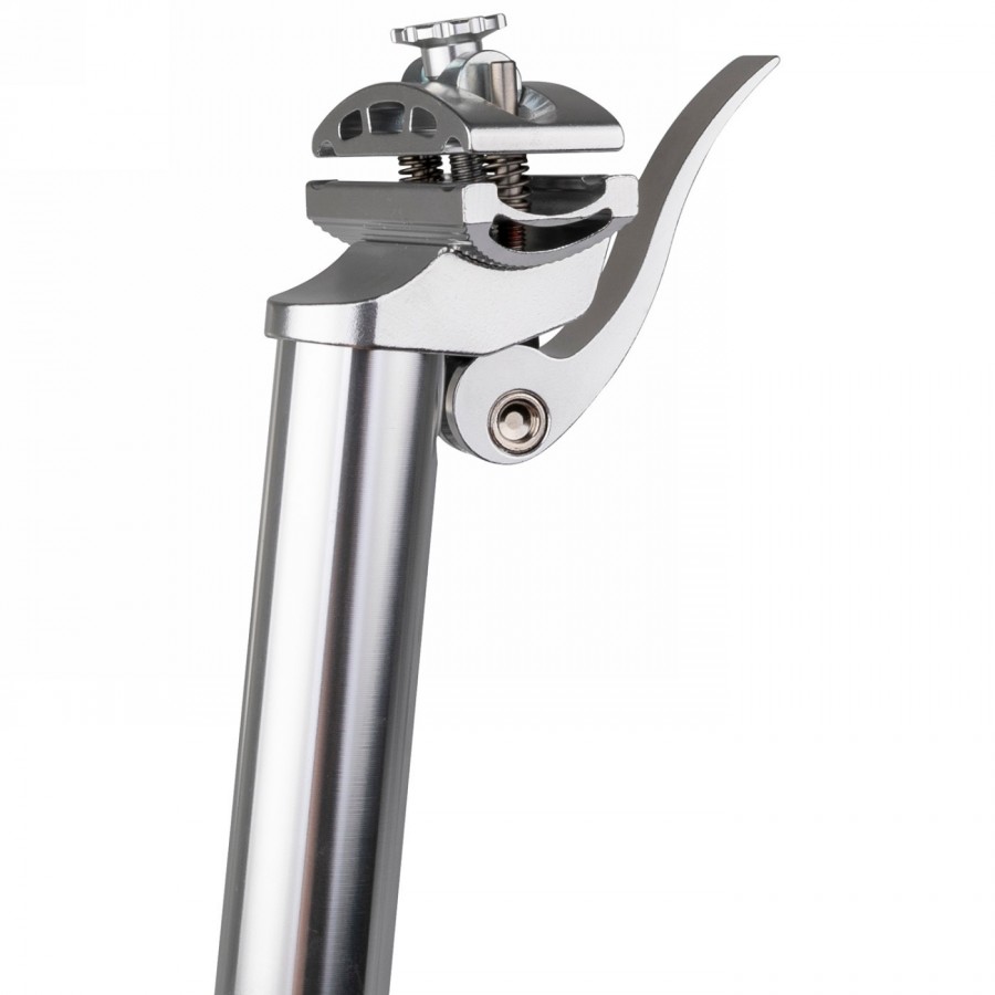 Seat post, m-wave, 27.2 x 350 mm, aluminium, with quick-release, silver, with m-wave logo, on m-wave card - 4