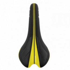 Competition saddle black glossy yellow inserts - 1
