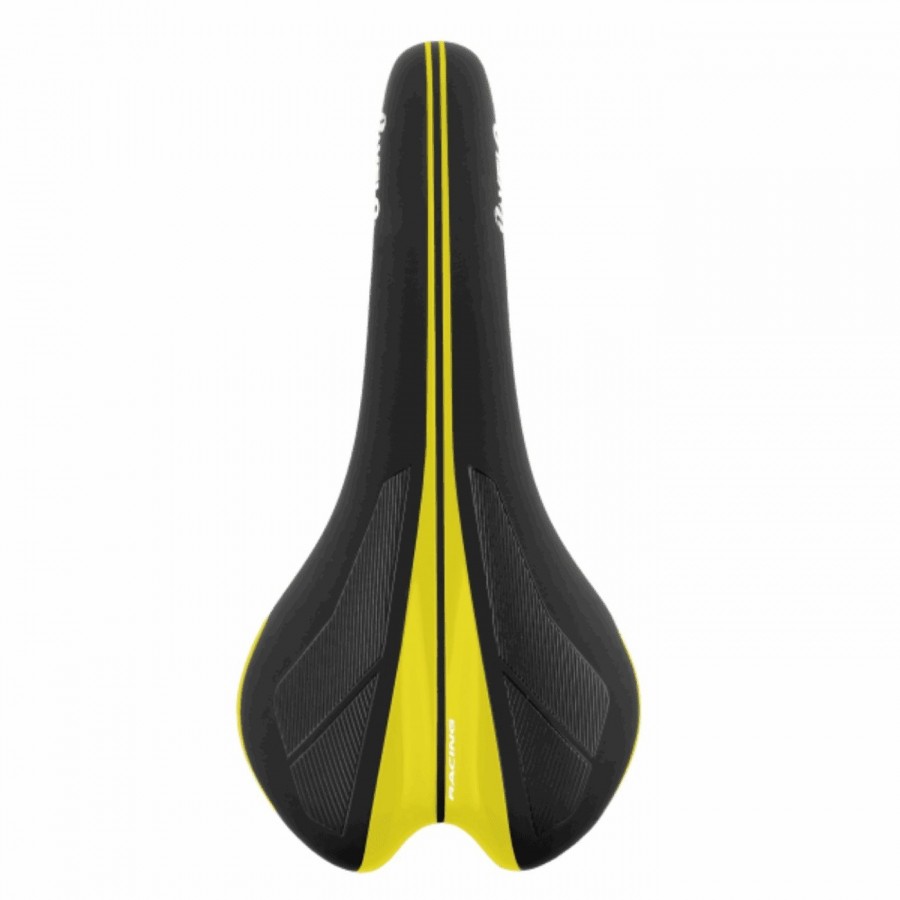 Competition saddle black glossy yellow inserts - 1