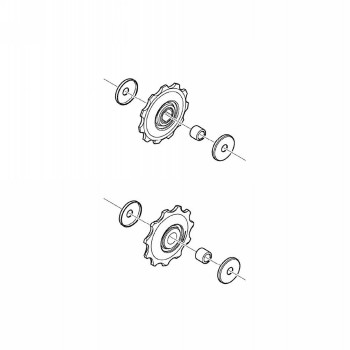 Deore m593 mtb schaltwerksrolle schwarz (paar) - 1